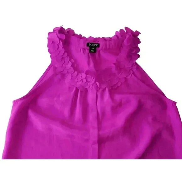 J. Crew Women's Fuchsias Pink Polyester Ruffle Top Shirt sz XS - Picture 3 of 9